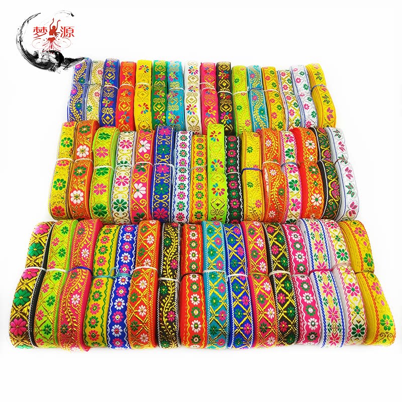 Embroidered ethnic lace webbing decoration with performance featured clothing accessories accessories 2CM wide