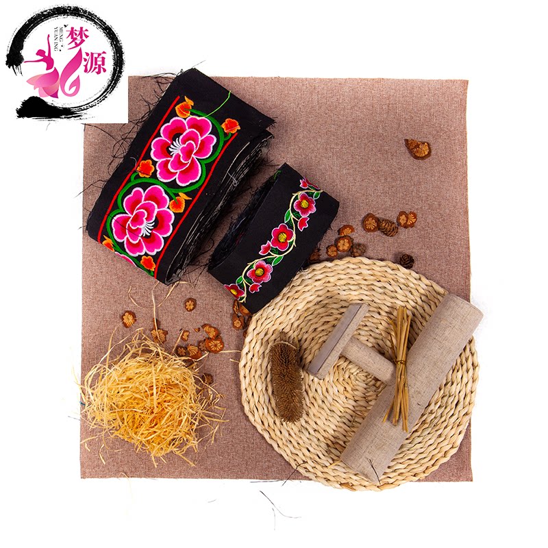 Peony flower embroidered lace embroidered floral strip Minority clothing Dress Shirt Hem Hat Processing Accessories Strips