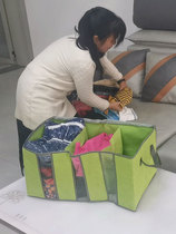 Clothes storage bag Plaid finishing box Put wardrobe storage box Classification storage bag Cloth artifact Household