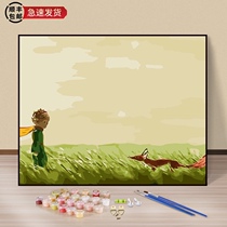 diy digital oil painting Oil painting Living room Cartoon animation Hand painting characters Hand coloring decorative painting Little Prince