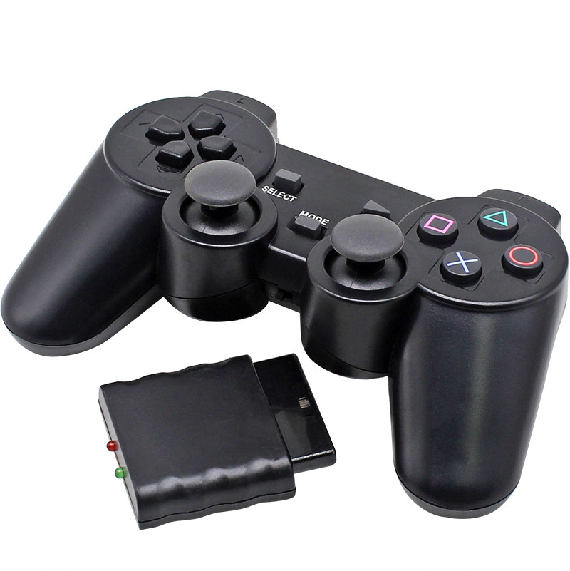 Совершенно новый беспроводной игровой контроллер PS2, двойной вибрационный контроллер с приемником, расстояние 8 метров, подсветка PS2 выделенного типа 2