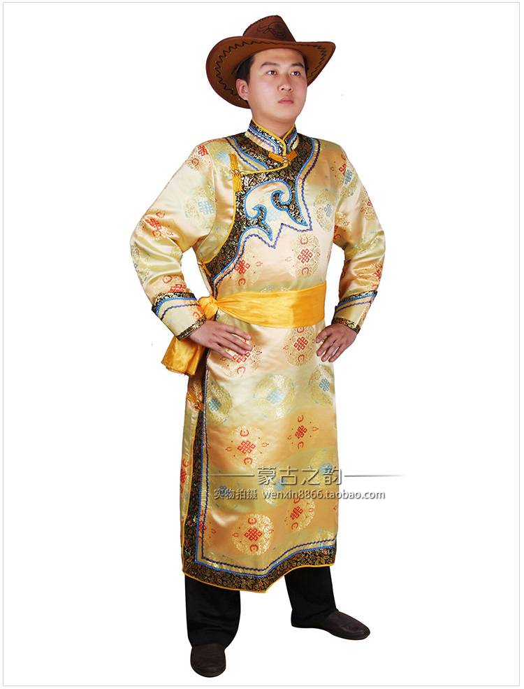 Mông cổ quần áo nam Mông Cổ gown dài thiểu số trang phục múa Mông Cổ wedding groom quần áo