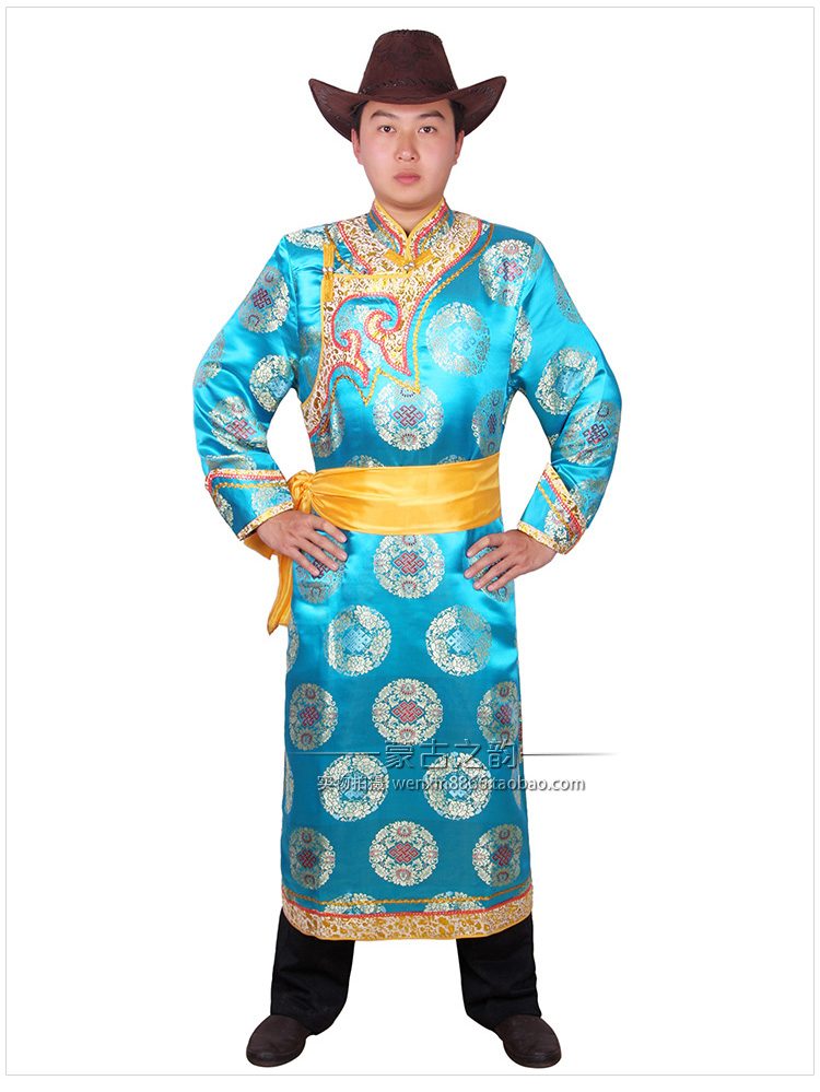 Mông cổ quần áo nam Mông Cổ gown dài thiểu số trang phục múa Mông Cổ wedding groom quần áo