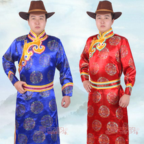 Mens Mongolian robe Mongolian dance performance costume long minority costume wedding event robe