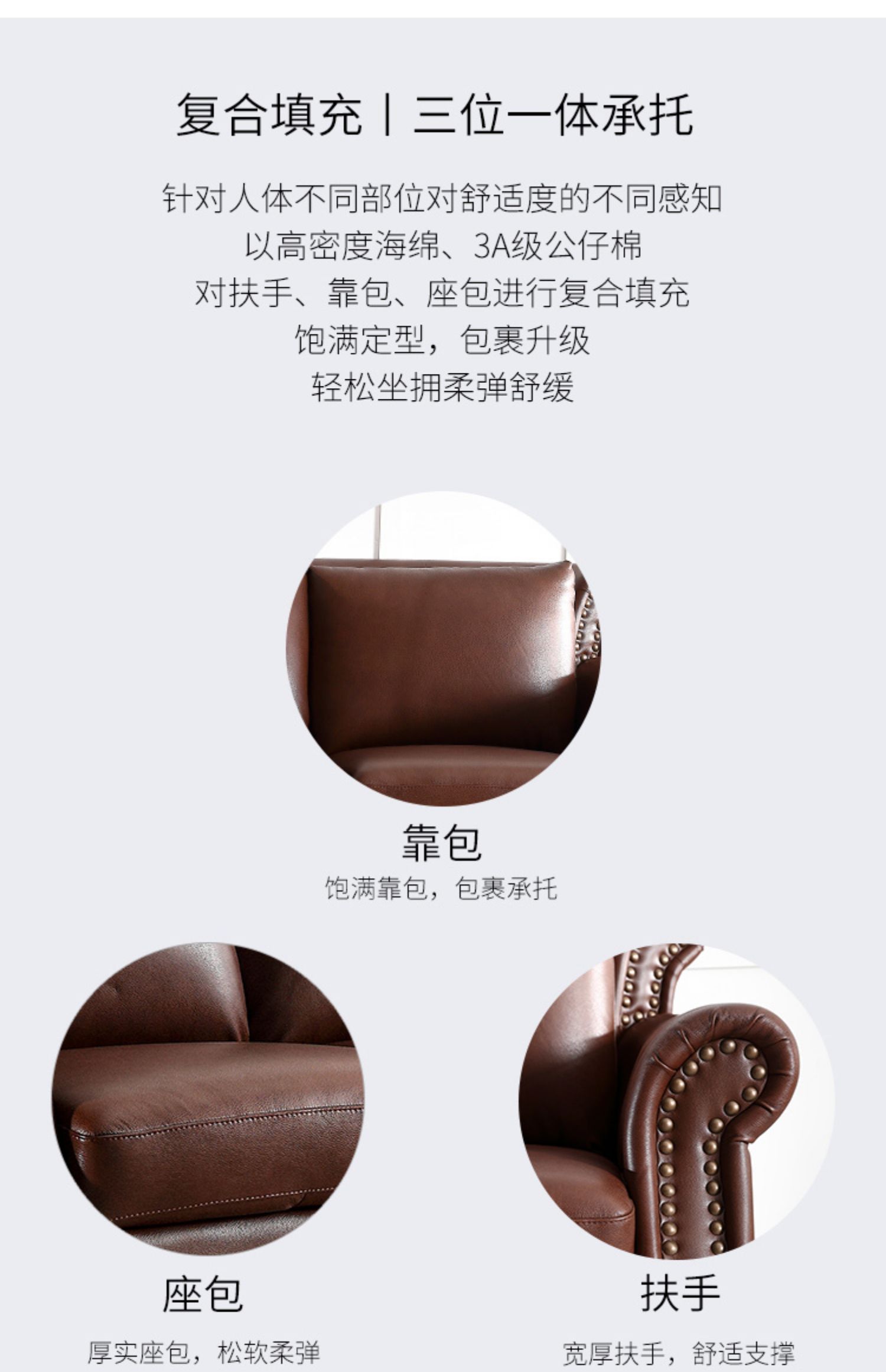 Elton Vatican Nghệ thuật tặng nước Mỹ sofa da da bò retro căn hộ nhỏ phòng khách ba lớp đầu tiên - Ghế sô pha ghế sofa nhỏ gọn giá rẻ