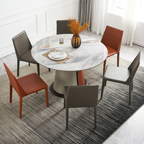 Youfan art art Italian style very simple wind rock board dining table and chair combination high-end household dining table round large and small apartment dining table