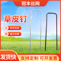 U-shaped nail ground cloth film anti-grass turf turf nail gardening galvanized steel wire iron wire three-dimensional mesh Holder