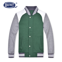 (Lan Shi) dark green gray and white color air layer sports top baseball clothing Autumn New 16203