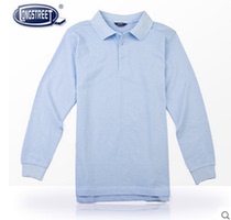 Lan Shi British childrens clothing Cotton boys navy blue long shirt T-shirt T-5002-B student boys long sleeve