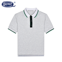 (Lan Shi)Light gray contrast color short-sleeved male and female students short-sleeved T-shirt college sports cotton comfort 16218
