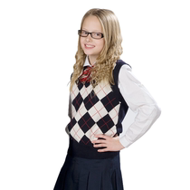 Lan Shi British childrens clothing new college style diamond jacquard knitted vest B-9003-A