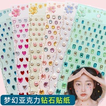 Diamond stickers for children crystal stickers girls makeup decoration handmade diy gem shape crystal stickers ins