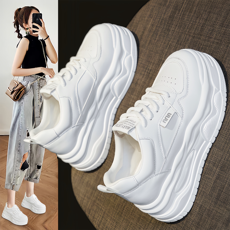 Hong Kong White Sneakers for Women 2026 Spring New Versatile Thick-Soled Height-Increasing Stylish Sports Casual Sneakers Hong Kong White Sneakers for Women 2026 Spring New Versatile Thick-Soled Height-Increasing Stylish Sports Casual Sneakers