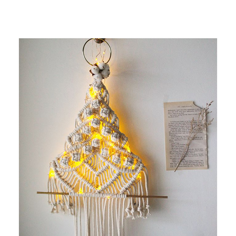 Đồ trang trí Giáng sinh Bắc Âu ins gió dệt tay phòng ngủ phòng khách boho tua nhỏ tấm thảm treo tường - Tapestry thảm vải decor