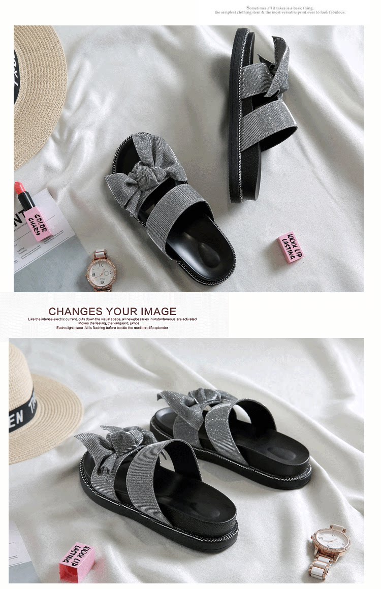 Sandales femme      en tissu paillete - Ref 2672100 Image 15