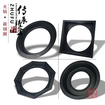 Inheritance cast kettle New thickened round stainless steel copper black embedded hot pot gas induction cooker sink table ring