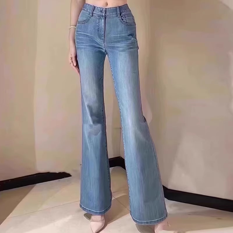 Gd/Ams Mall Same Style 2026 Spring and Autumn Versatile High-Waisted Butt-Lifting Jeans with Slight Flare Long Pants 5100383