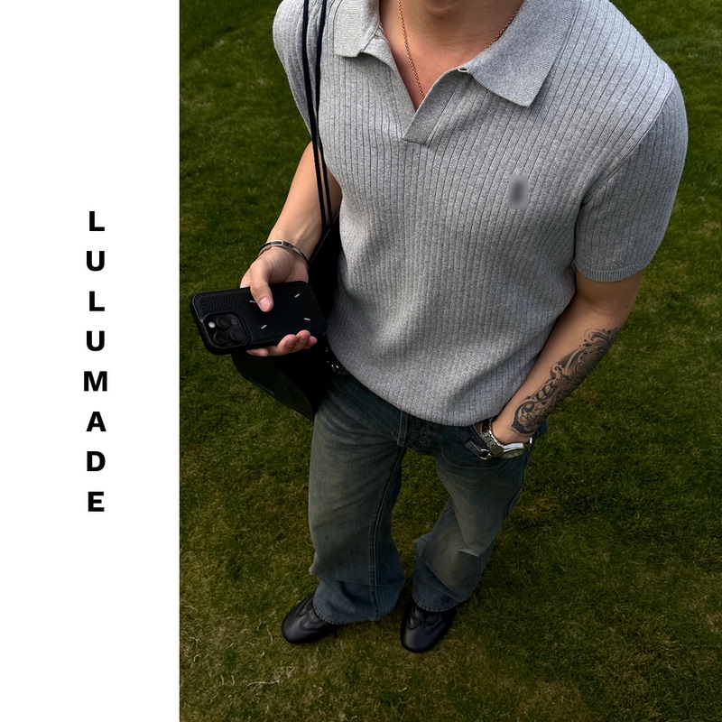 Lulumade【Little Horse 1850 Edition】32-Count Double-Ply Combed Cotton Ribbed Knit Short-Sleeve Polo Shirt for Men Lulumade【Little Horse 1850 Edition】32-Count Double-Ply Combed Cotton Ribbed Knit Short-Sleeve Polo Shirt for Men
