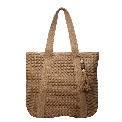 Соломенная универсальная вместительная и большая сумка через плечо