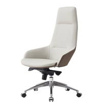 Simple modern office chair high-end computer chair leather class chair designer chair fixed cotton Nordic swivel chair can lie down