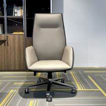 Office chair Bull Leather Boss Chair Home Computer Chair Comfort long sitting large class chair High backrest Lying Liftable Seat