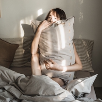 Pure cotton wash cotton envelope pillowcase Morandi color solid color embroidered pillow bag a pair of homestays without Core 2 packs