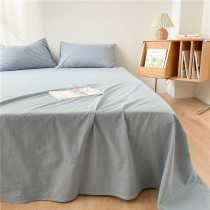 Light Rice home Morandi color cotton wash cotton single sheet solid color neutral gray homestay double bed sheets
