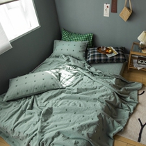 Retro Water Clip Flower is cool by 4 pieces of double air conditioning is gray green water washed summer thin by core bed