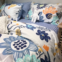 Strangers like jade cotton four - piece Van Gogh Sunflower Flower Double bed is set aside 1 5m bed