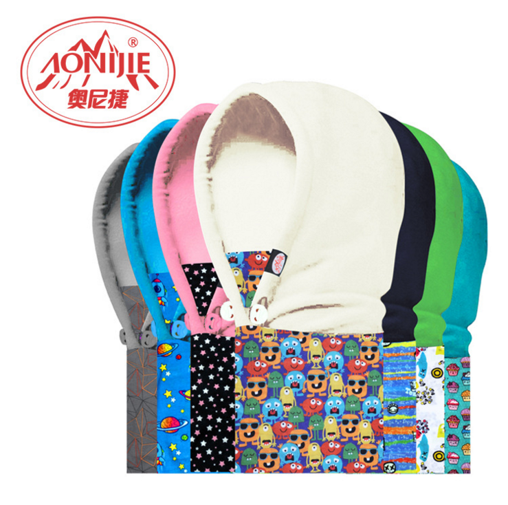 Onitier Children's Grip Suede Cap Kid Hat Catch Suede Outdoor Windproof Warm Hat Hood Mask Thickened Neck scarves