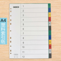 a4 Plastic Indexed Paper Pp Loose-leaf Color Paginated Paper 12 Paginated Sepp Page Archives Classified Annual Label Sepp Sheet Paper