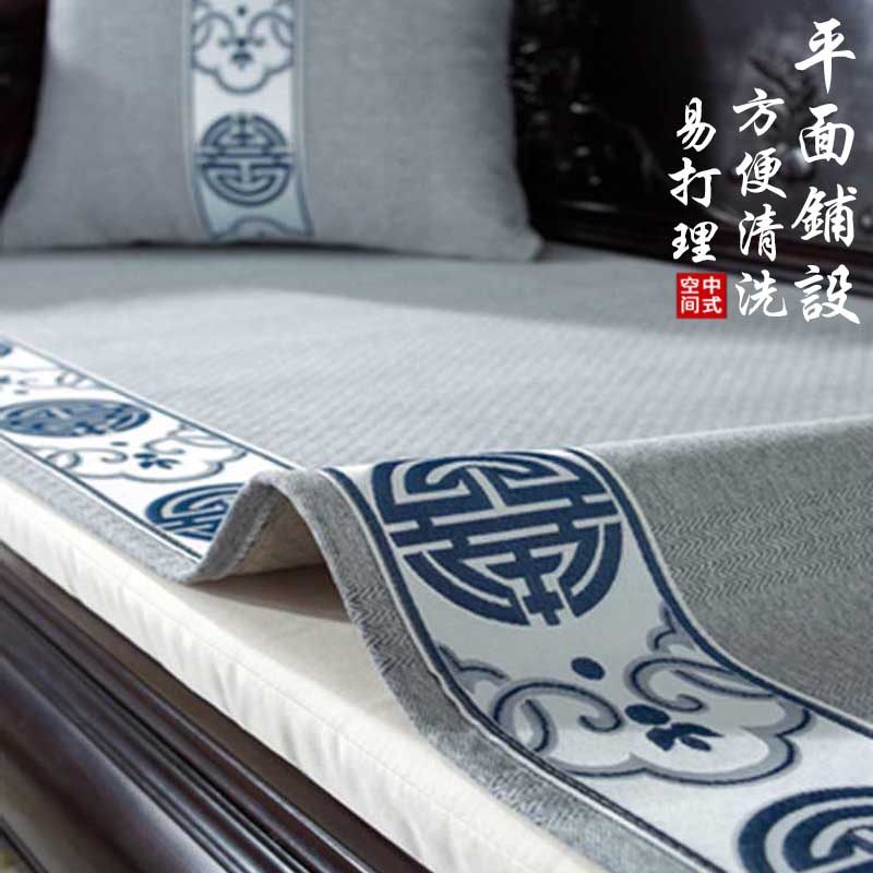Mahogany sofa cushion new Chinese style solid wood Arhat bed cover four seasons universal non-slip high-grade cotton linen sofa cushion