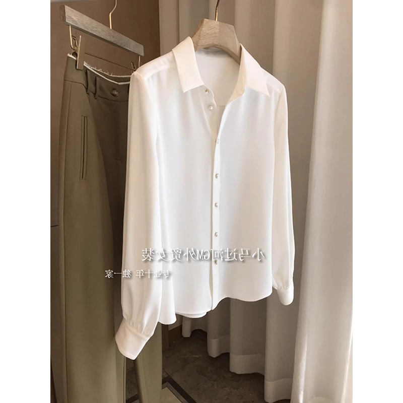 Korean Style Polo Collar Long-Sleeved Shirt for Women, Versatile Pearl Button Shirt, High-End, Age-Reducing Mulberry Silk Top for Spring and Autumn Korean Style Polo Collar Long-Sleeved Shirt for Women, Versatile Pearl Button Shirt, High-End, Age-Reducing Mulberry Silk Top for Spring and Autumn
