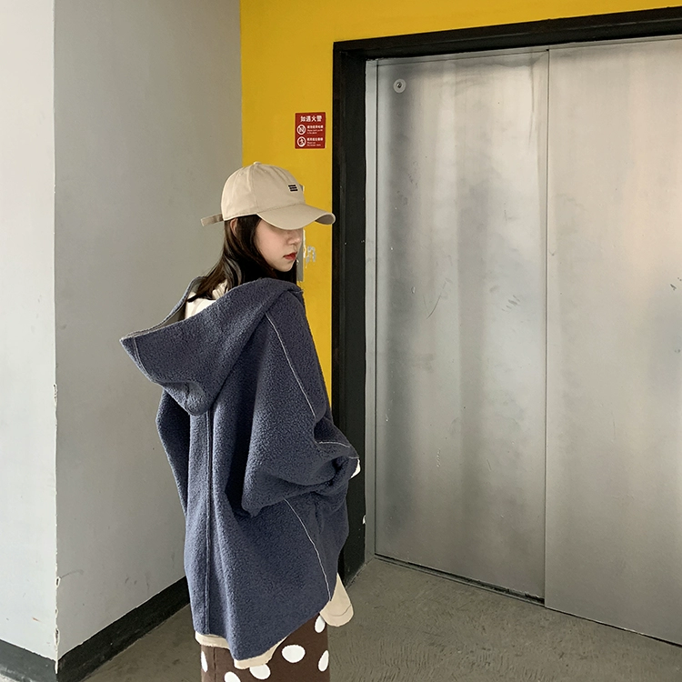 LAZYS dày lên mũ trùm đầu mùa đông áo mới phiên bản Hàn Quốc của tóc cừu mỏng lông bông pad quần áo nữ sinh viên thủy triều các mẫu áo phao nữ đẹp