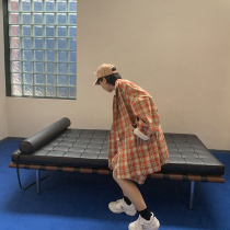 Competition small lazy Korean version of loose plaid suit shorts fashion two-piece female spring and summer 2021 New Net red suit tide