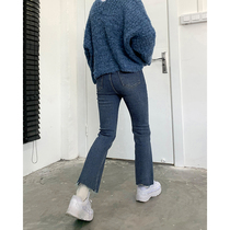 Race lazy black velvet stretch jeans womens high waist thin 2020 new winter burr nine-point pants tide