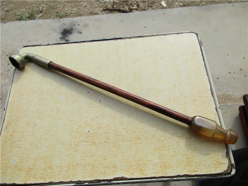 Qing Dynasty Republic of China old smoking gun dry smoking bag agate mouth cigarette rod smoking set fidelity package old original matching folk custom