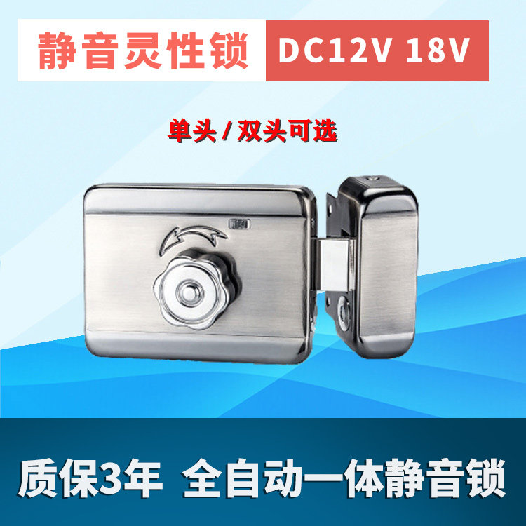 Electric Control Lock Spirituality Lock 12V Community Door Lock Electric Lock-Building Unit Door Security Door Motor Lock Silent Iron Door