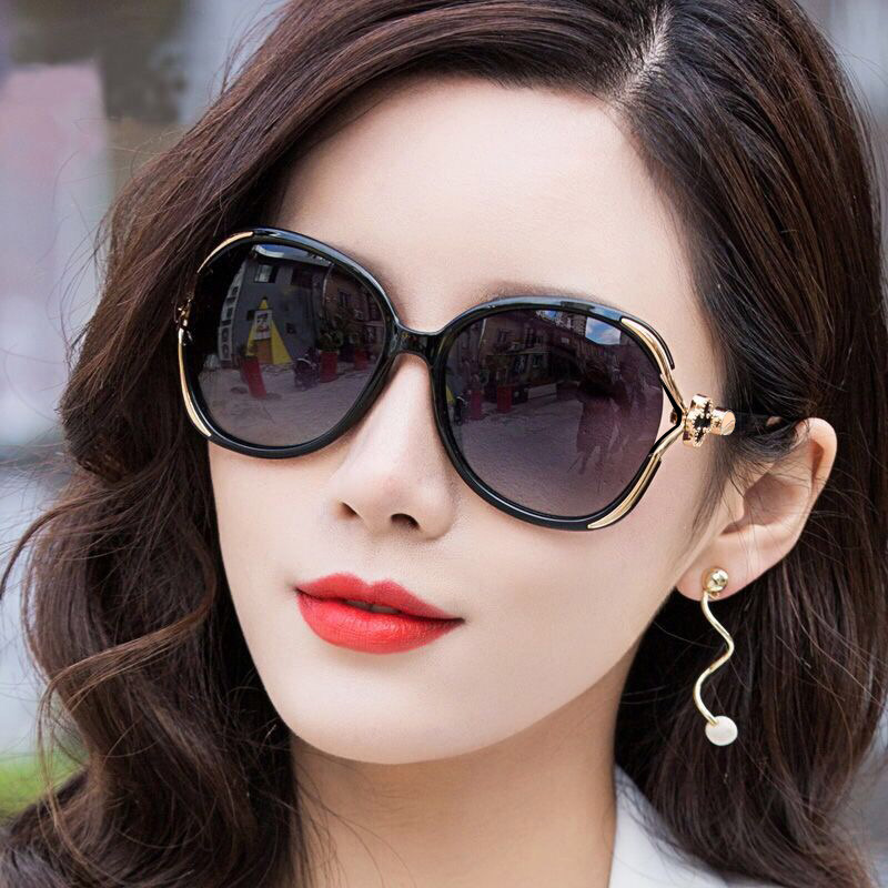 2022 new ladies sunglasses round face large frame sunglasses fashion trend star elegant UV-resistant Joker glasses