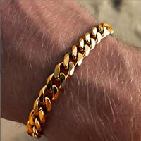 Men's Titanium Steel Bracelet Six-sided Polished Cuban Bracelet Unisex Popular Jewelry Spot Titanium Steel Bracelet