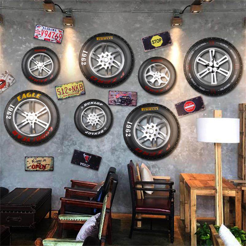 American retro industrial fake tire wall hanging car shop wall creative decoration famous car props pendant