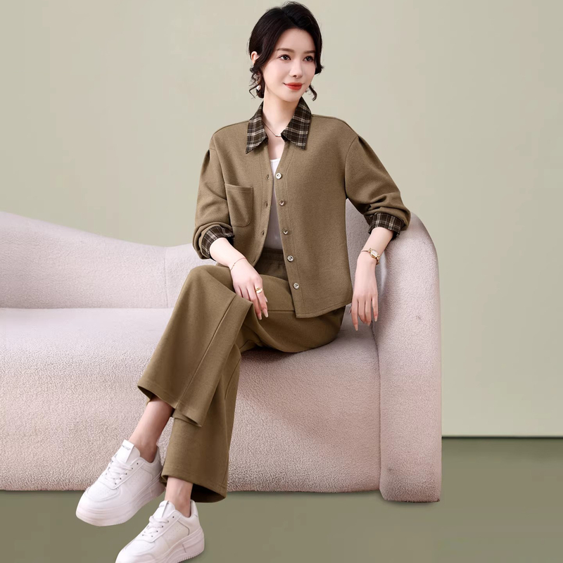 Casual Sports Suit for Women 2026 Spring Clothing, Age-Reducing, Fashionable, Stylish, Korean Style, High-End, Lazy Style, Two-Piece Set for Mothers