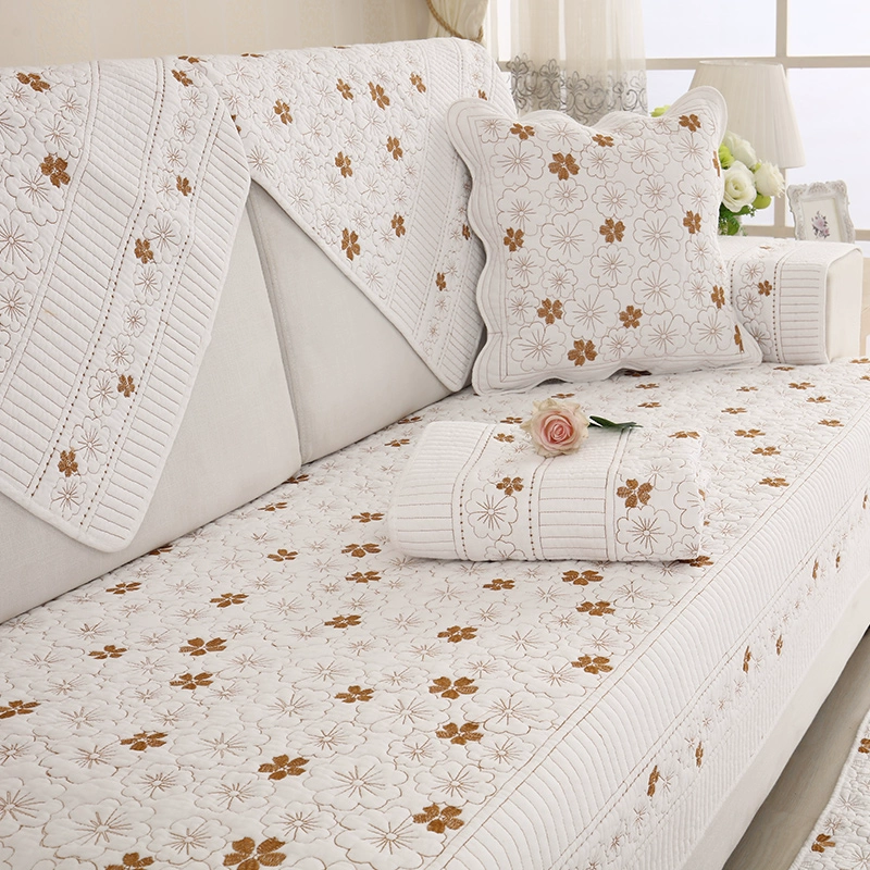 Vải cotton nguyên chất đệm sofa nhà chung đơn giản Phong cách châu Âu đệm chống trượt phòng khách hiện đại bốn mùa bọc sofa khăn lại - Ghế đệm / đệm Sofa