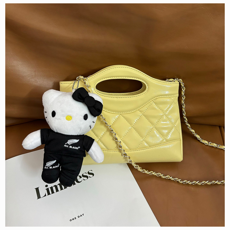 Tweed Style New 24S Nano Oil Wax Leather Women's Bag French Fries Bag Summer Crossbody Quilted Bag Handbag