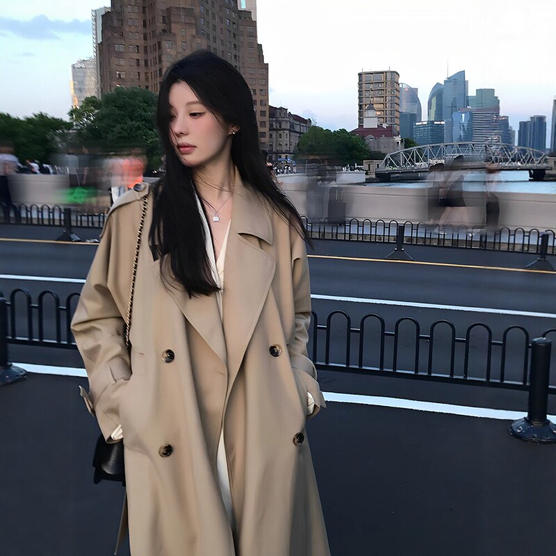 Women's Mid-Length Trench Coat for Petite Figures, 2026 New Spring and Autumn Style, High-End British Style, This Year's Popular Hot Item