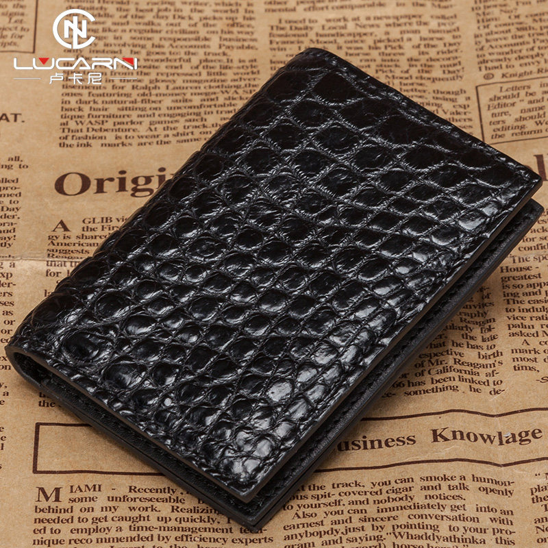 Real crocodile leather men's business card holder genuine leather large-capacity business card bag business ultra-thin card case men's and women's creative card holder