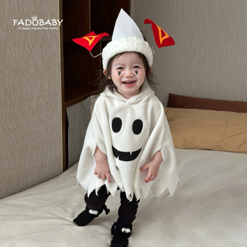 Children's Halloween Suit for Autumn and Winter, Super Cute and Funny Smiling Face Hooded Cloak and Leggings Two-Piece Set for Boys and Girls Children's Halloween Suit for Autumn and Winter, Super Cute and Funny Smiling Face Hooded Cloak and Leggings Two-Piece Set for Boys and Girls