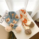 Ins autumn and winter Korean baby cute bear knitted fur ball scarf baby versatile warm going out woolen scarf