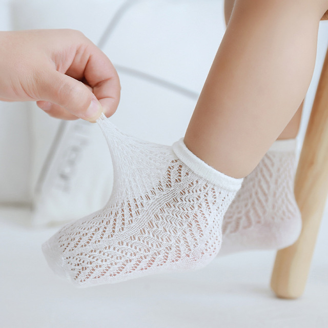 Baby summer ultra-thin mesh thin cotton children's socks Baby baby socks transfer ring loose breathable socks