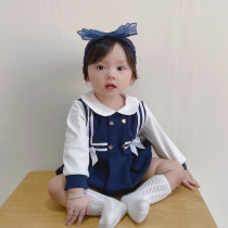 ins 22 new Han Baby College Wind Long Sleeve Baby Triangle Clothing Clothes and Details in autumn